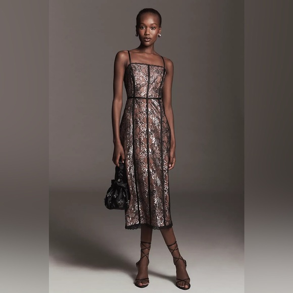 Anthropologie | Dresses | Nwt By Anthropologie Squareneck Shine Midi ...